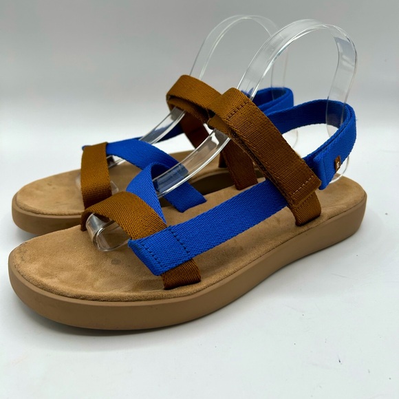 Everlane Women's The Renew Sport Sandal Size 7.5, Camel Tan and blue, scrappy - Picture 3 of 12